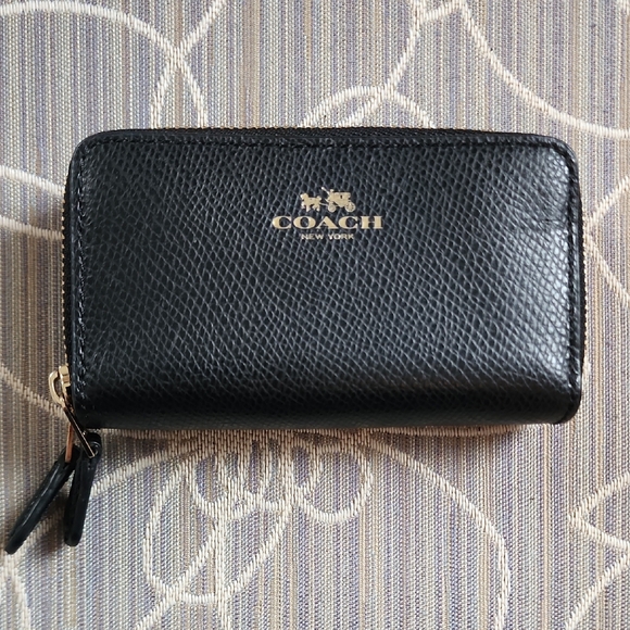Coach Black Leather Coin Wallet - Picture 1 of 7